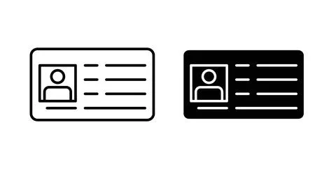Personal documents icon in black and white. vector icon pack for websites Stock Illustration