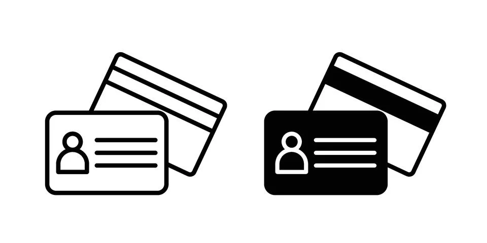 Personal documents icon black vector isolated on white Stock Illustration