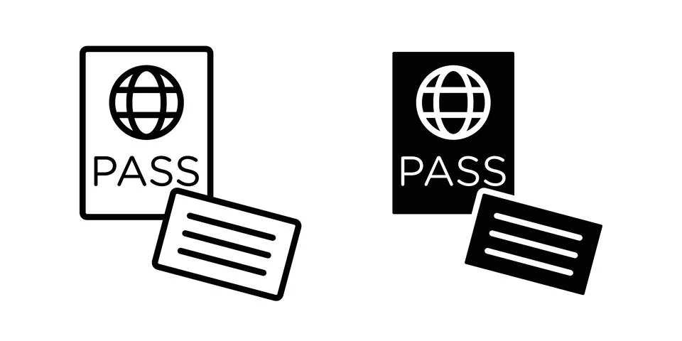 Personal documents icon. Line Drawings and Silhouettes icons Stock Illustration