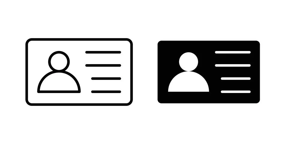 Personal documents icon solid, line, and editable vector set. Stock Illustration
