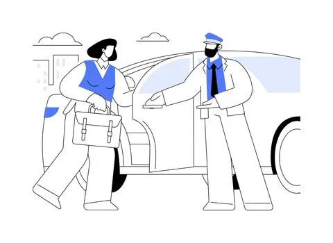 Personal driver isolated cartoon vector illustrations. Ilustración de archivo
