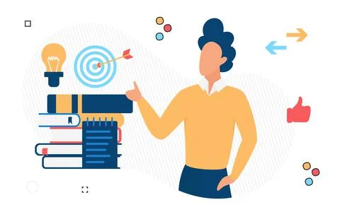 Personal education target stack library learning books Stock Illustration