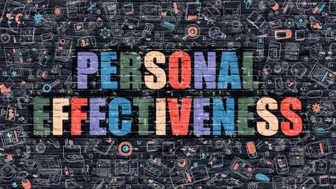Personal Effectiveness Concept. Multicolor on Dark Brickwall Stock Illustration