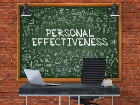 Personal Effectiveness - Hand Drawn on Green Chalkboard Stock Illustration