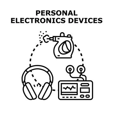 Personal electronic devices providing home comfort and health support Stock Illustration