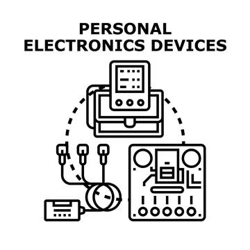 Personal electronics devices connecting digital technology infrastructure イラスト素材