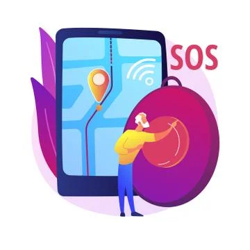 Personal emergency button abstract concept vector illustration. Illustrazione stock