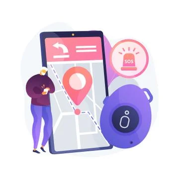 Personal emergency button abstract concept vector illustration. Illustrazione stock