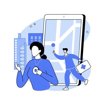 Personal emergency button abstract concept vector illustration. Stock Illustration