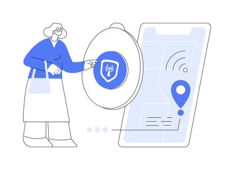 Personal emergency button abstract concept vector illustration. Stock Illustration