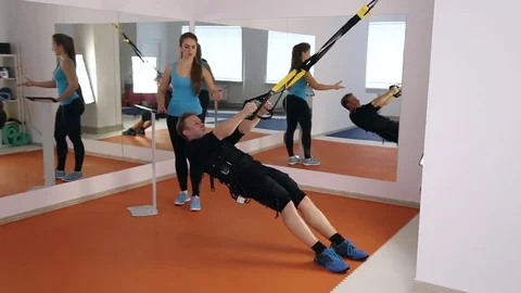 Personal ems training in the gym Stock Footage 70675081