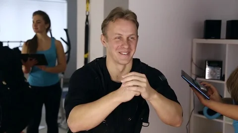 Personal ems training in the gym Stock Footage 70675093