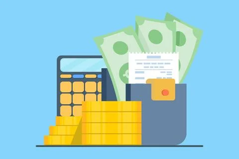 Personal expense calculation concept Stock Illustration