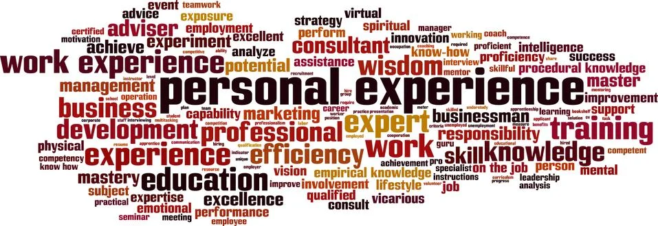Personal experience word cloud Stock Illustration