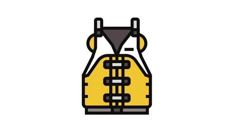 Personal flotation device pfd color icon animation Stock-Footage 326117311