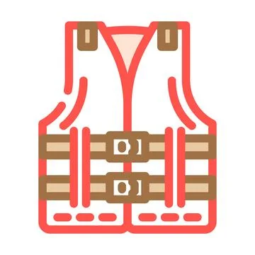 Personal flotation device pfd color icon vector illustration Stock Illustration