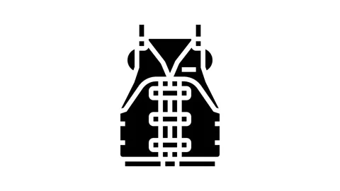 Personal flotation device pfd glyph icon animation Stockbeeldmateriaal 326144096