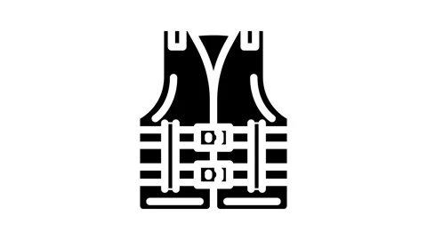 Personal flotation device pfd glyph icon animation Vídeos de archivo 326732882