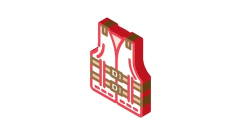 Personal flotation device pfd isometric icon animation Stock Footage 327278352