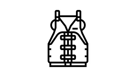 Personal flotation device pfd line icon animation Stockbeeldmateriaal 326124598