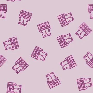 Personal flotation device pfd line vector seamless pattern Ilustração Stock