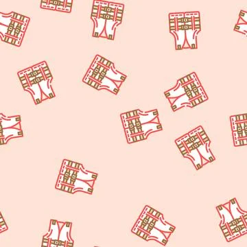 Personal flotation device pfd vector seamless pattern イラスト素材