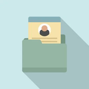 Personal folder information icon, flat style Illustrazione stock