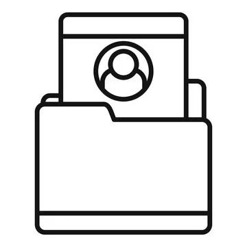 Personal folder information icon, outline style イラスト素材