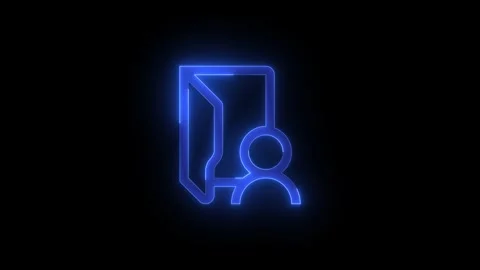 Personal folder stroke icon glowing neon animation Stock Footage 289451280