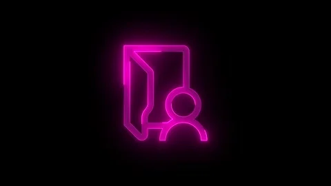 Personal folder stroke icon glowing neon animation Stock Footage 289451327