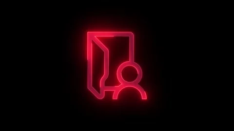 Personal folder stroke icon glowing neon animation Stock Footage 289451349