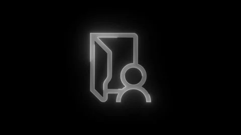 Personal folder stroke icon glowing neon animation Stock Footage 289451357