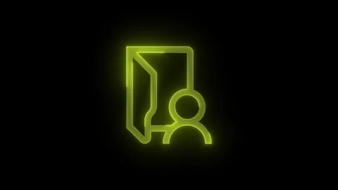 Personal folder stroke icon glowing neon animation Stock Footage 289451369
