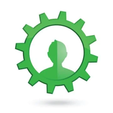 Personal in gear frame vector design worker concept Stock Illustration