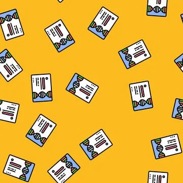 Personal genetic testing kit vector seamless pattern Stock Illustration