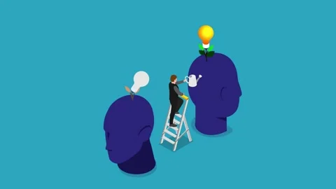 Personal Growth and Knowledge Development 3d animation cartoon Stock Footage 302533421