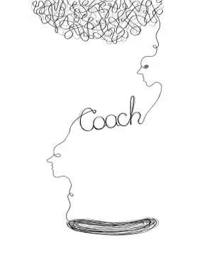 Personal growth, development, evolution icon. Tangled and unraveled tangle, i Illustrazione stock