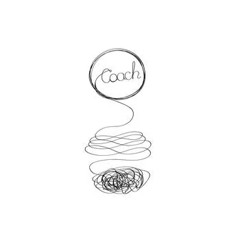 Personal growth, development, evolution icon. Tangled and unraveled tangle, i Stock Illustration