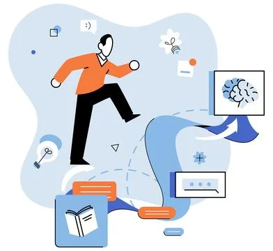 Personal growth. Development oneself requires consistent effort and dedication Illustrazione stock