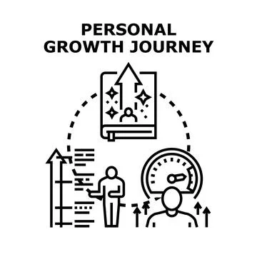 Personal growth journey developing self improvement knowledge Stock Illustration