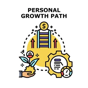 Personal growth path developing career progression strategy Illustration