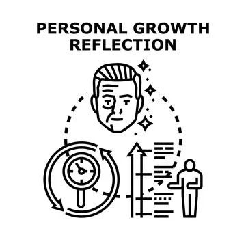 Personal growth reflection and self improvement development Stock Illustration