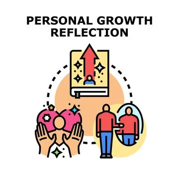Personal growth reflection developing self improvement concept Stock Illustration