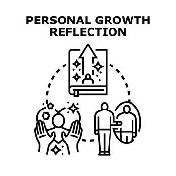 Personal growth reflection developing self improvement concept Stock Illustration