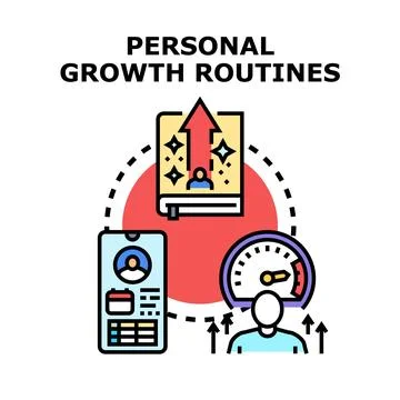 Personal growth routines for self development and future success Stock Illustration