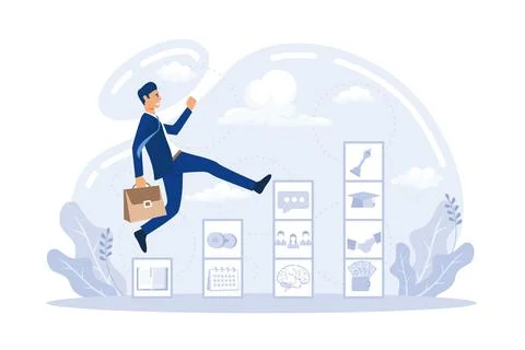 Personal growth, self development concept. Self control and discipline, lif.. Illustrazione stock