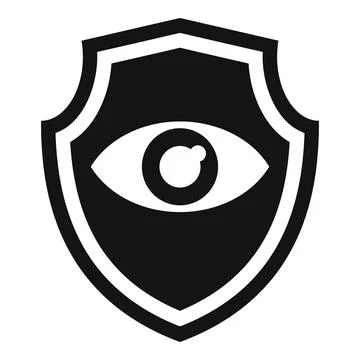 Personal guard eye shield icon, simple style Stock Illustration