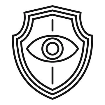 Personal guard eye shield icon, outline style Stock Illustration