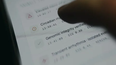 Personal health analytics interface showing physiological measurement records Stock Footage 335889842