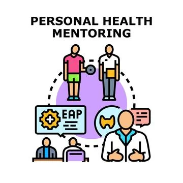 Personal health mentoring program supporting well being Stock Illustration